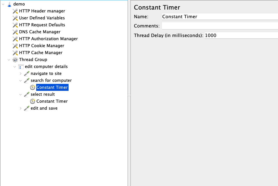 jMeter constant timer window