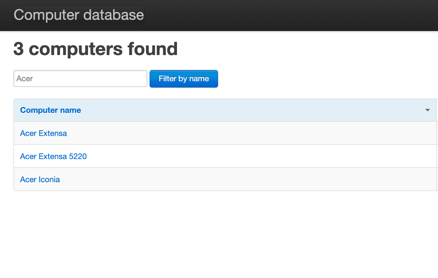 filtered computer database results
