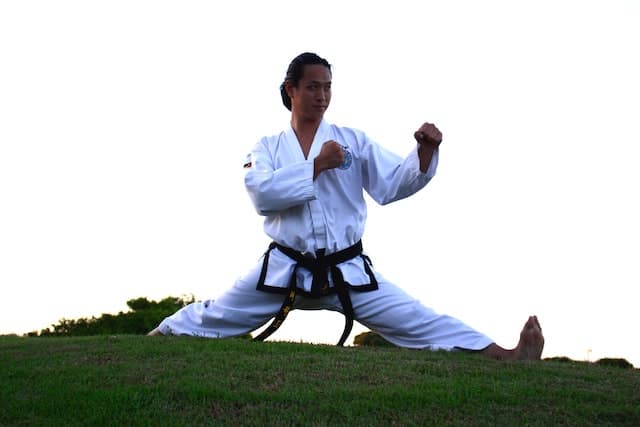 man performing karate