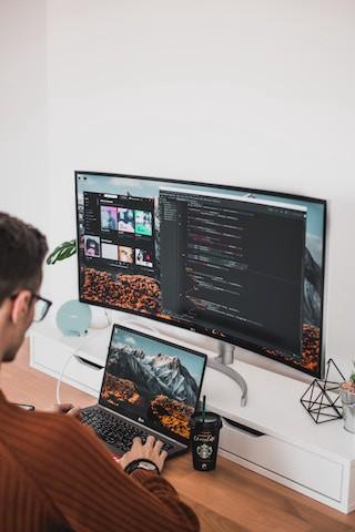 man using computer